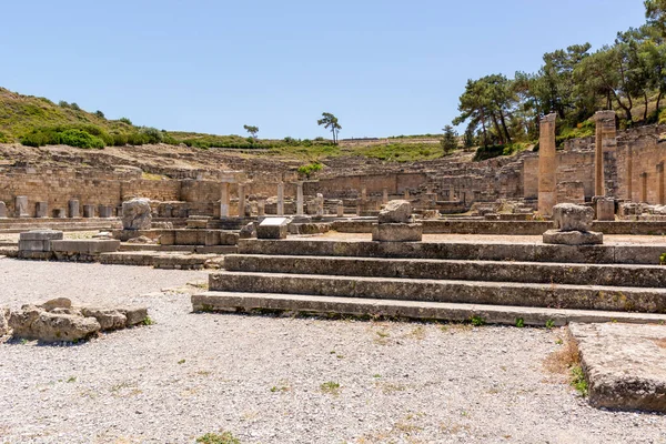 Antigua Ciudad Kamiros Situada Noroeste Isla Rodas Países Bajos — Foto de Stock