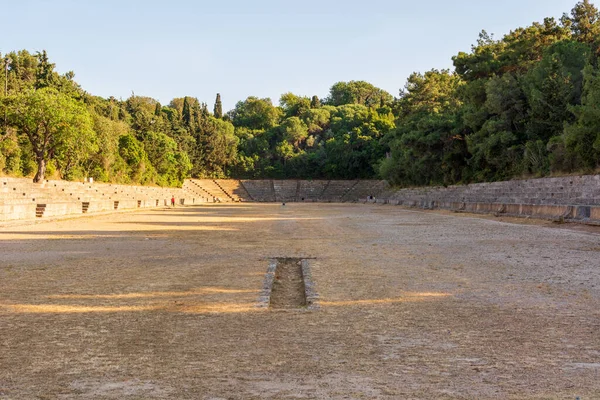 Antiguo Estadio Lugar Deportivo Acrópolis Rodas Isla Rodas Grecia — Foto de Stock