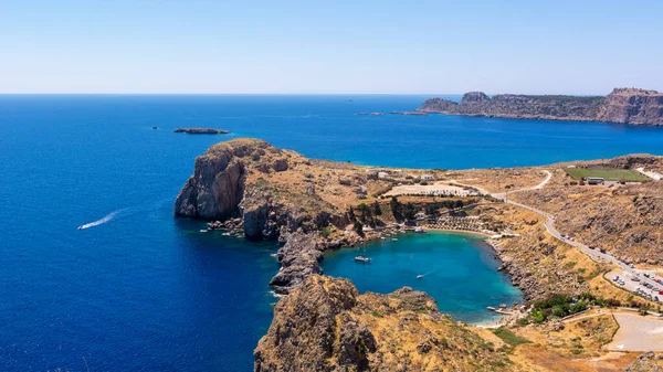 Vackra Lindos Bay Rhodos Grekland — Stockfoto