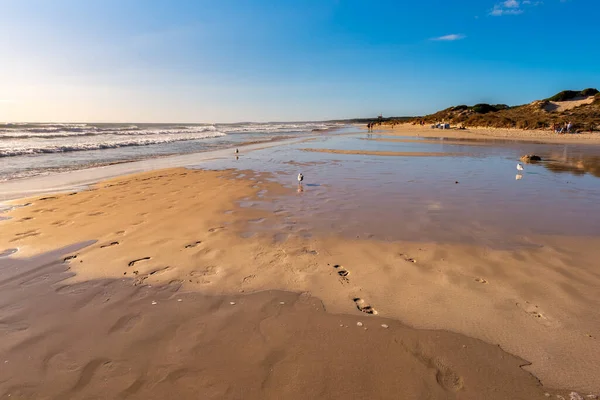 Son Bou Песчаный Пляж Один Самых Популярных Пляжей Острове Менорка — стоковое фото
