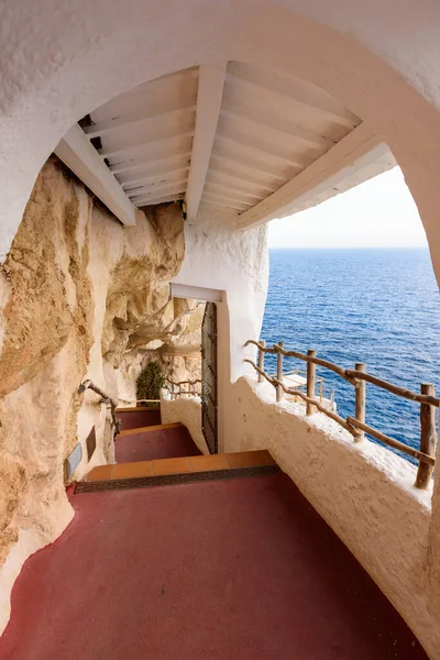 Menorca Spanien Oktober 2019 Eingang Einer Versteckten Kaffeebar Höhlen Auf — Stockfoto