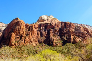 Utah 'ın güneybatısındaki Zion Ulusal Parkı' nın güzel manzarası..