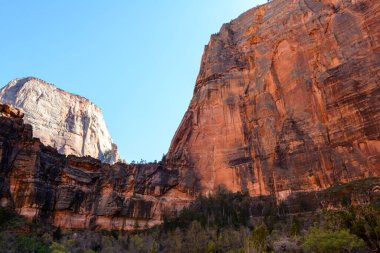Utah 'ın güneybatısındaki Zion Ulusal Parkı' nın güzel manzarası..