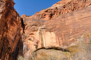 Utah 'ın güneybatısındaki Zion Ulusal Parkı' nın güzel manzarası..
