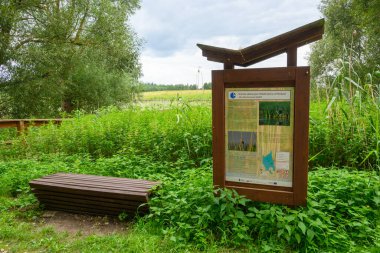 Piecki, Poland - August 7, 2025: Educational trail in Piecki. Masurian Lake District. Poland