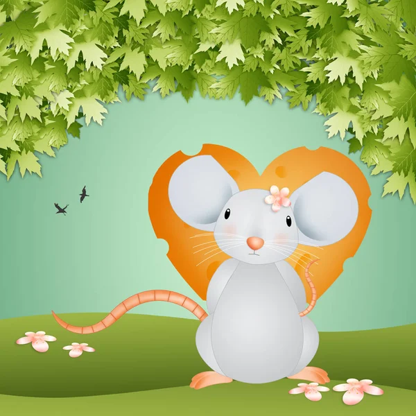 Симпатичные Мыши Сердцем — стоковое фото