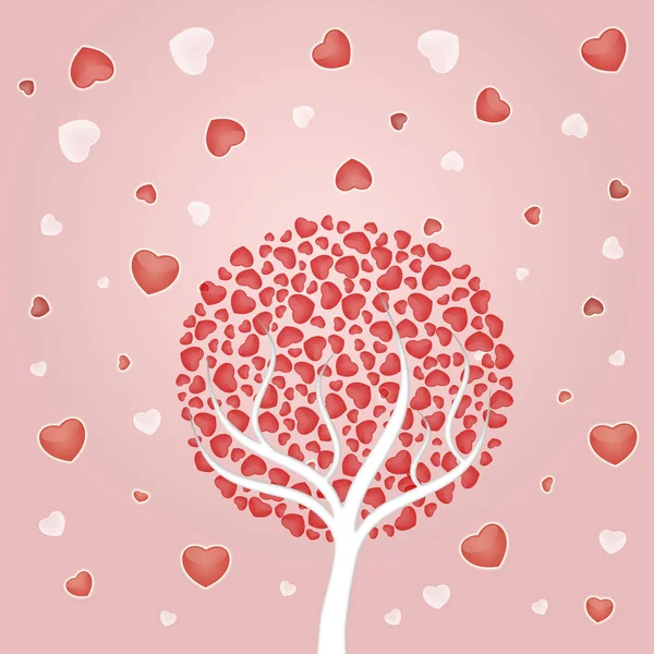 Ilustração Uma Árvore Com Corações — Fotografia de Stock