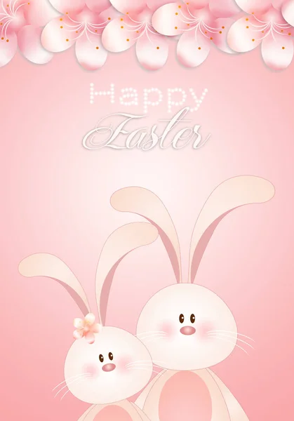 Illustration Two Bunnies Easter Day — Stock Photo, Image
