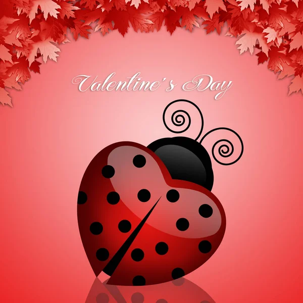 Illustration Ladybird Shape Heart — Stock Photo, Image