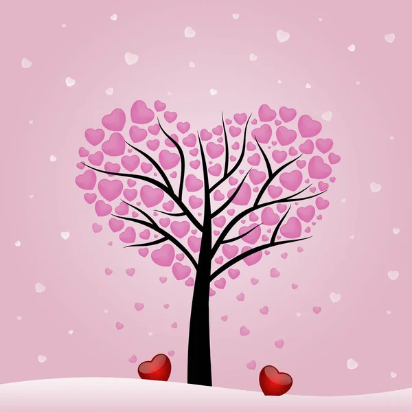 Ilustración Árbol Forma Corazón Para Día San Valentín —  Fotos de Stock