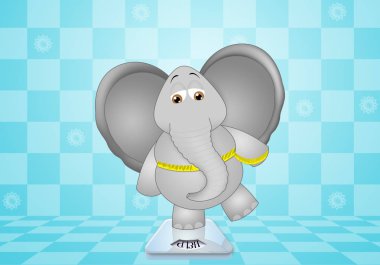 kilo kaybetmek zorunda olan fil bir çizimi