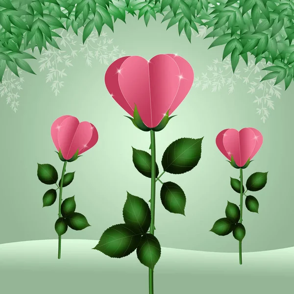 Ilustrace Květin Tvaru Srdce — Stock fotografie