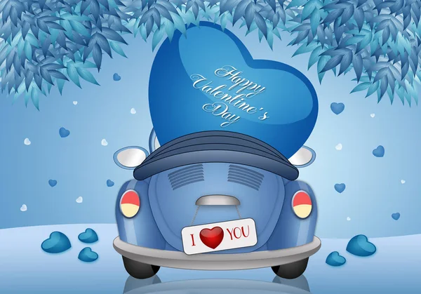 Ilustración Corazón Coche Divertido —  Fotos de Stock