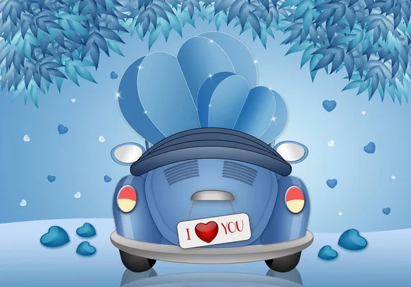 illustration of heart in funny car