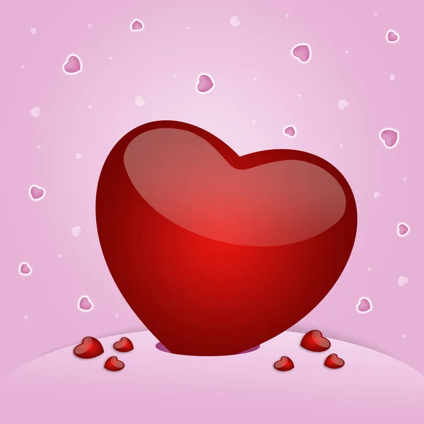 Εικονογράφηση Της Κόκκινη Καρδιά Για Την Ημέρα Του Αγίου Βαλεντίνου — Φωτογραφία Αρχείου