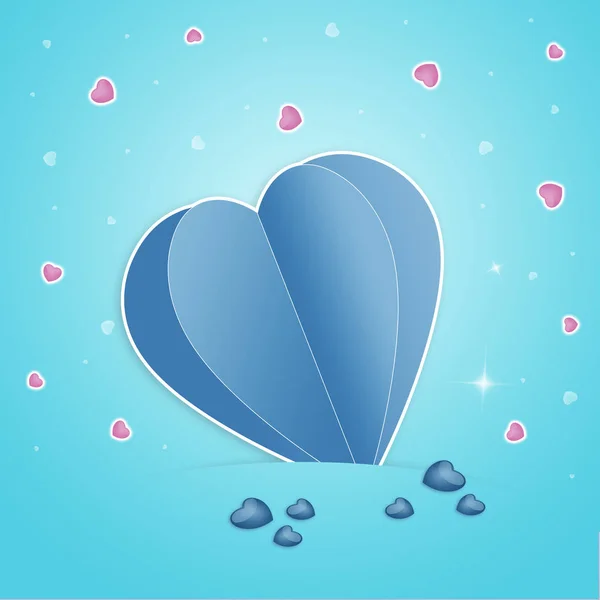 Illustration Eines Blauen Herzens Zum Valentinstag — Stockfoto