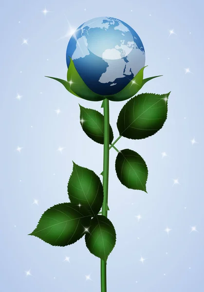 Ilustração Flor Especial Com Terra — Fotografia de Stock