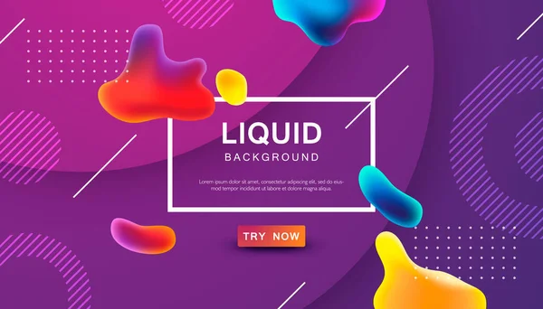 Purple Liquid Color Background Dynamic Textured Geometric Element Design Dots — Stock Vector