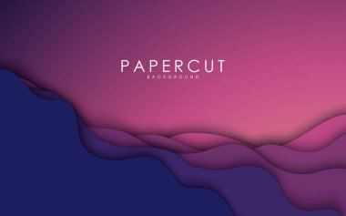 Mor gradyan sıvı renk arkaplanı. Modern kağıt kesimi vektör illüstrasyonu.