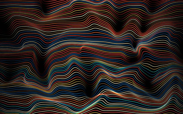 Abstrakte Wellenförmige Farblinien Hintergrund Modernes Kompositionskonzept — Stockvektor