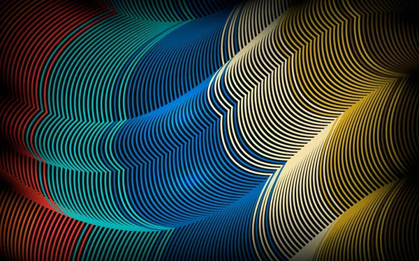 Элегантные Многоцветные Волнистые Линии Абстрактного Фона — стоковый вектор