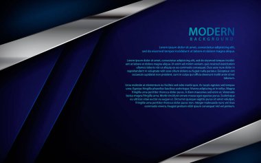 Mavi kağıt arka plan. Gerçekçi katman boyutu ve gümüş liste konsepti. Metin ve mesaj tasarımı için alan Modern web sitesi ve yazdırma.