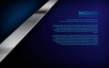 Mavi kağıt arka plan. Gerçekçi katman boyutu ve gümüş liste konsepti. Metin ve mesaj tasarımı için alan Modern web sitesi ve yazdırma.