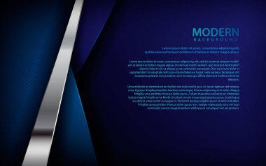 Mavi kağıt arka plan. Gerçekçi katman boyutu ve gümüş liste konsepti. Metin ve mesaj tasarımı için alan Modern web sitesi ve yazdırma.