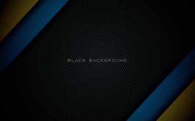 Mavi ve sarı üst üste binen koyu soyut arkaplan. Doku katmanı dekorasyonu.