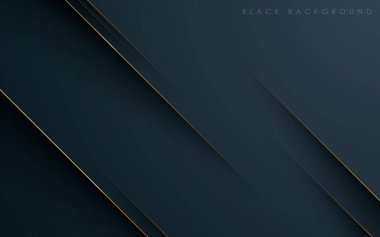 Altın çizgili modern siyah soyut arkaplan kavramı