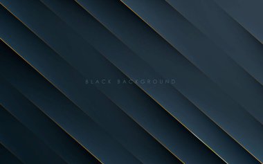 Altın çizgili modern siyah soyut arkaplan kavramı