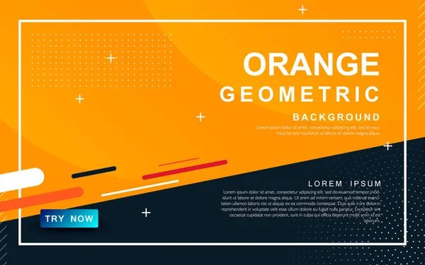 Fundo Laranja Abstrato Design Elementos Geométricos Com Decoração Pontos — Vetor de Stock