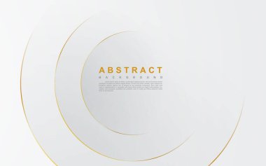 Modern soyut ışık, gümüş arkaplan vektörü. Altın çizgili zarif daire şekli..