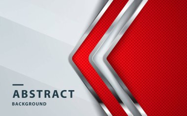 Kırmızı soyut vektör, gümüş efektli modern şirket konsepti.