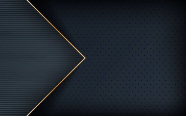 Koyu mavi ton soyut arka plan örtüşmesi. Gerçekçi altın çizgiler ve dokulu arka plan. Gelecekçi tasarım kavramı.