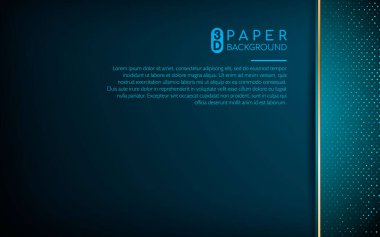 Koyu mavi soyut arka plan ve mavi örtüşen katmanlar. Gümüş listeli gerçekçi doku ve katman boyut dekorasyonu.