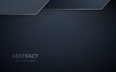 Siyah örtüşen katmanlı koyu soyut bir zemin. Gümüş parıltılı doku element dekorasyonunu lekeler.