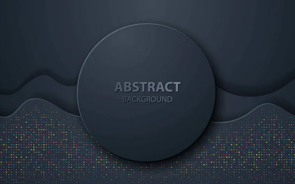 Décoration Réaliste Abstraite Noire Avec Des Paillettes Dorées Illustration Vectorielle — Image vectorielle