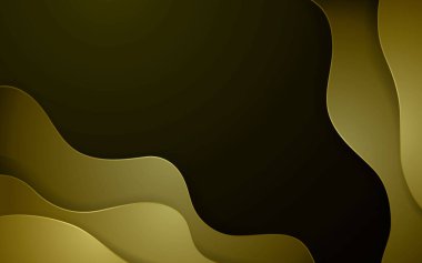 Sarı soyut kağıt kesimi geometrik arkaplan. Dalgalı katmanlı dekorasyon kağıtları. sarı arkaplan vektörü.