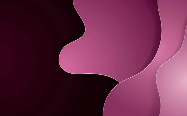 Розовый Абстрактный Бумажный Вырез Геометрического Фона Декоративная Бумага Волнистыми Слоями — стоковый вектор