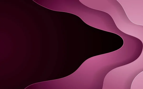 Розовый Абстрактный Бумажный Вырез Геометрического Фона Декоративная Бумага Волнистыми Слоями — стоковый вектор