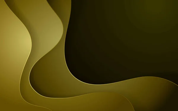 Geel Abstract Papier Gesneden Geometrische Achtergrond Decoratie Papercut Met Golvende — Stockvector