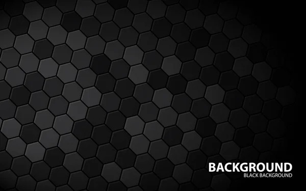 Absztrakt Hatszög Fekete Háttér Hexagon Textúra Hatása — Stock Vector