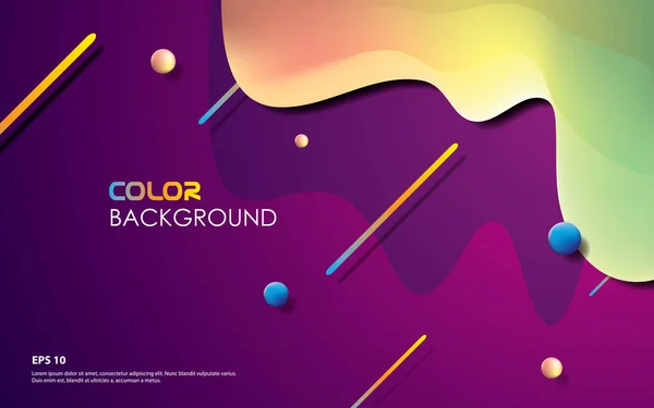 Colorful Geometric Background Trendy Fluid Composition — Stock Vector
