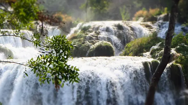 Close Skradinski Buk Waterfall Krka Nationalpark Croatia — Stock Photo, Image
