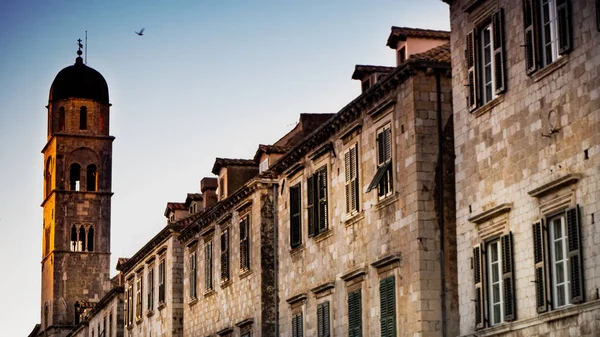 Vieux Clocher Dans Belle Vieille Ville Dubrovnik — Photo