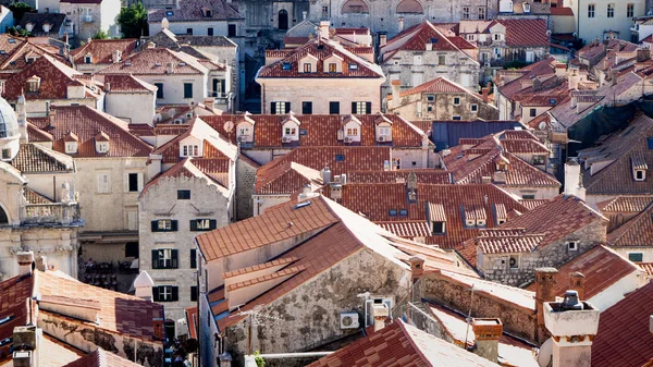 Hermosos Tejados Antiguos Históricos Dubrovnik — Foto de Stock