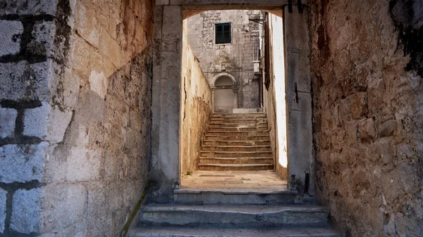 Beautiful Quiet Alley Old Town Dubrovnik — Stock Photo, Image