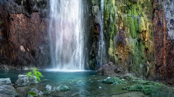 Colorful Waterfall National Park Plitvive Lakes Croatia — Stock Photo, Image