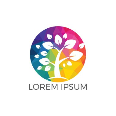 Ağaç vektör logo tasarımı. Ağaç simgesi modern sembolü.